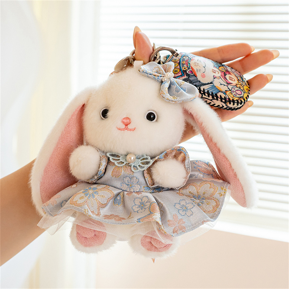Vintage Fashion Doll - Cute Lop Ear Rabbit Plush Keychain