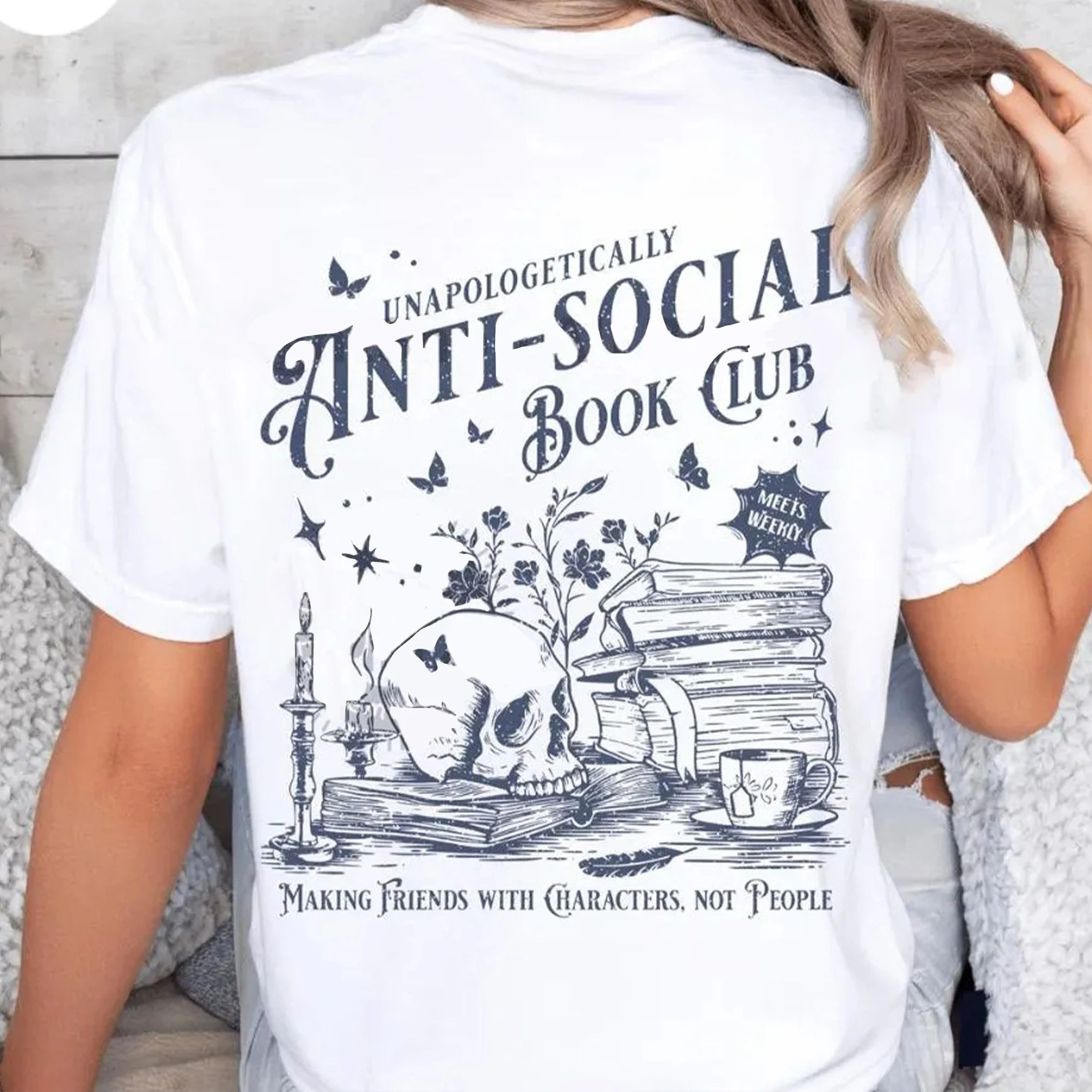 Vintage Fashion Books - Y2k Fashion T Shirts Vintage Anti-social