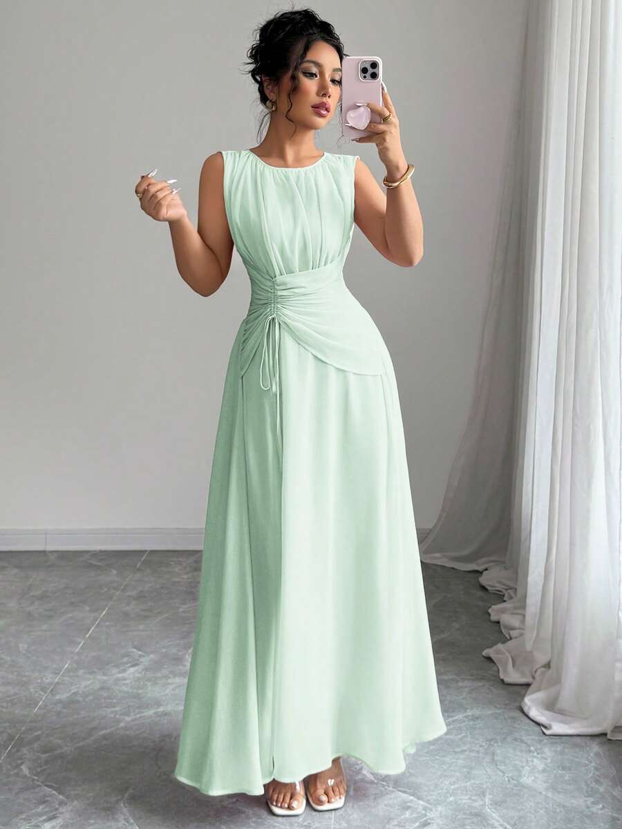 Women Mint Green Sleeveless Ch - French Vintage Fashion avaliação e preço