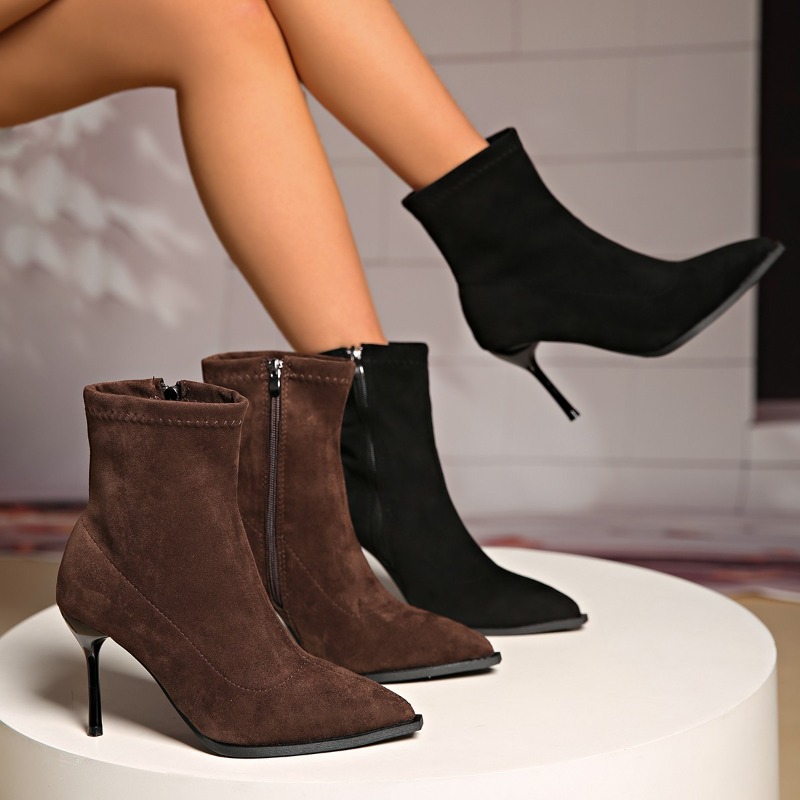 Fashion Pointed Toe Side Zippe - French Vintage Fashion avaliação e preço
