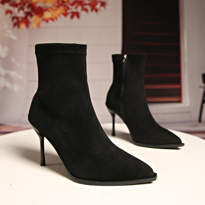 Fashion Pointed Toe Side Zippe - French Vintage Fashion avaliação e preço