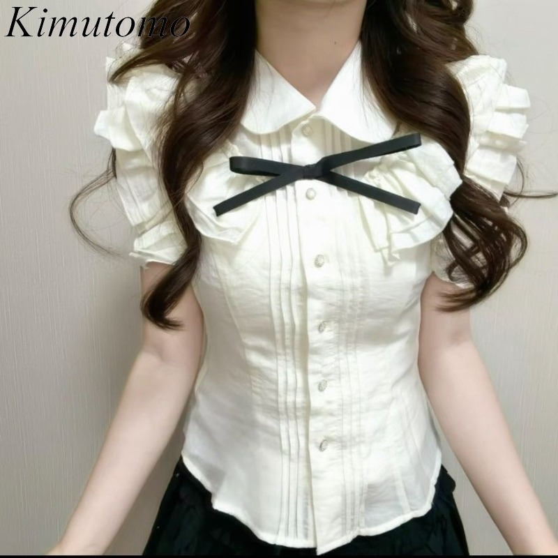 Kimutomo Shirts Women Vintage  - Vintage Fashion Style Female avaliação e preço