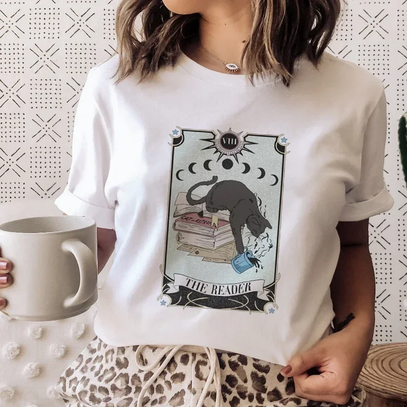 Books Cats Tarot Vintage Tee F - Vintage Fashion Books avaliação e preço