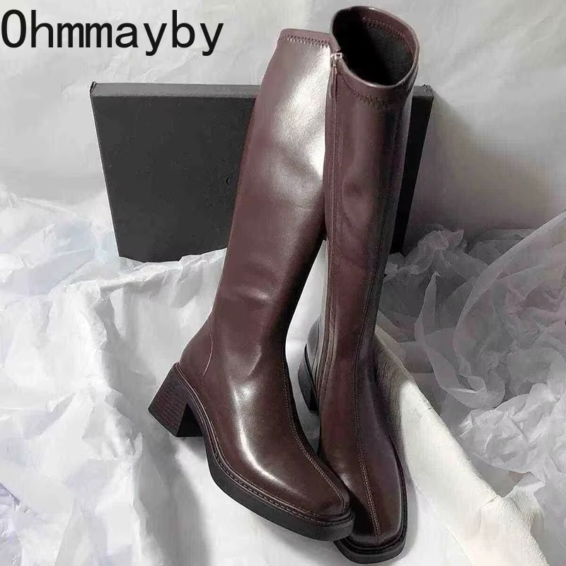 Vintage Thick Heel Women Knee  - Vintage Fashion De avaliação e preço