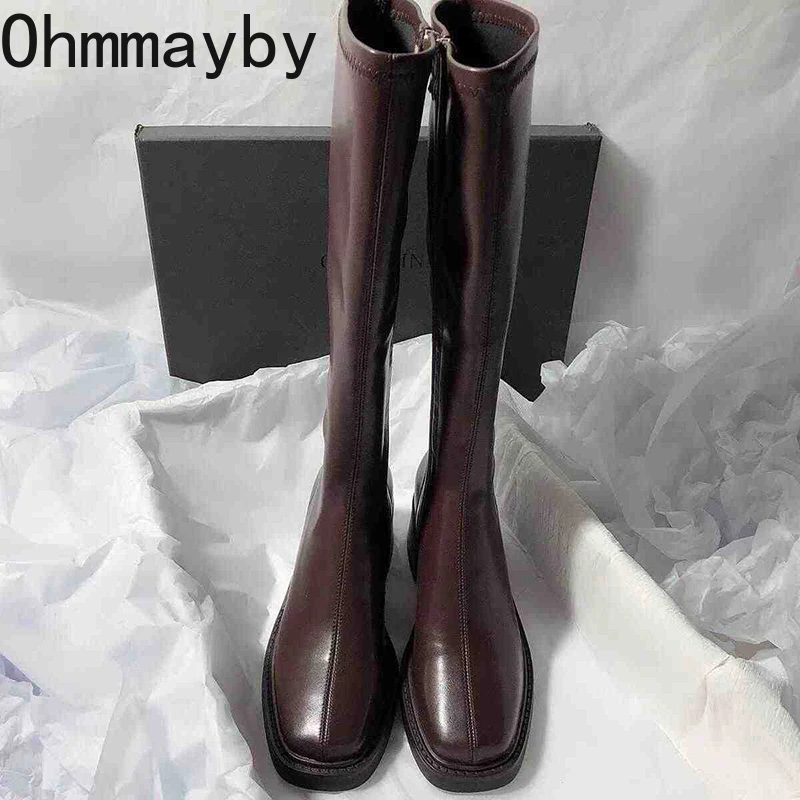 Vintage Thick Heel Women Knee  - Vintage Fashion De avaliação e preço