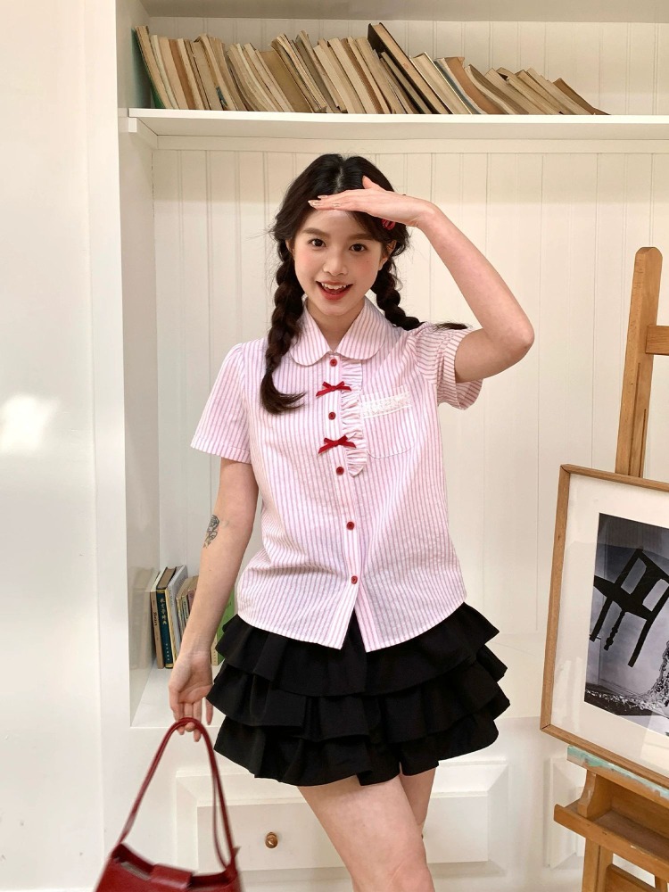 Ezgaga Shirts Women Striped Pe - Vintage Fashion Style Female avaliação e preço