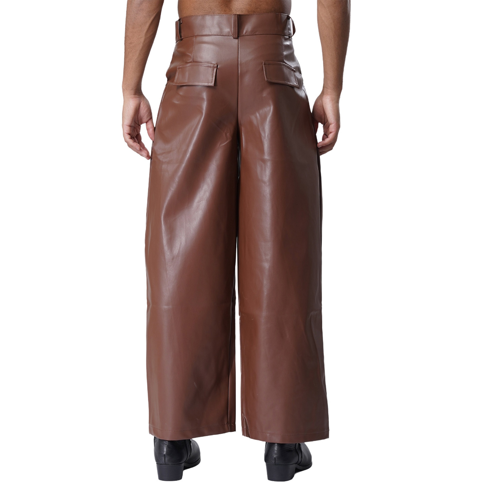 Mens Fashionable Matte Faux Le - Vintage Fashion Club avaliação e preço