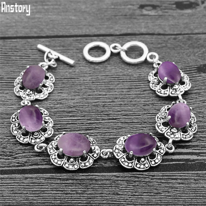 Oval Amethysts Bracelet Plum F - Vintage Fashion Look avaliação e preço