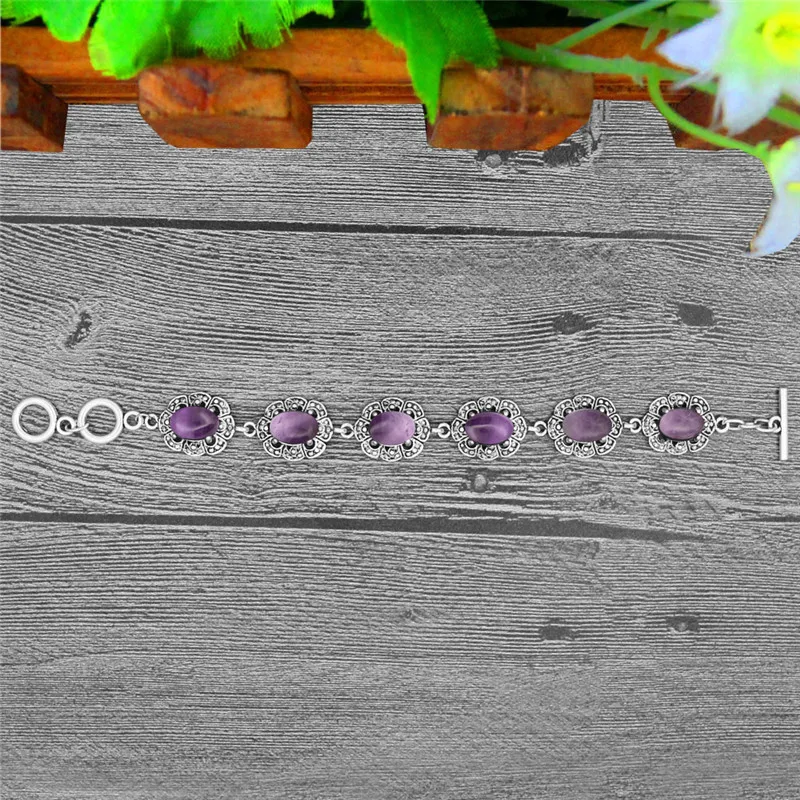 Oval Amethysts Bracelet Plum F - Vintage Fashion Look avaliação e preço