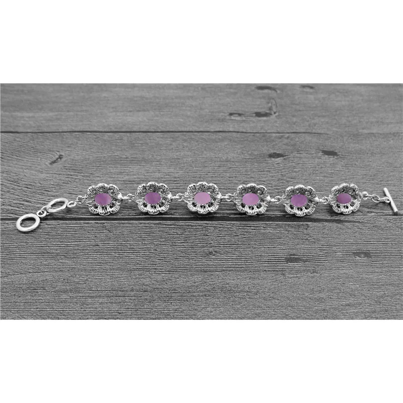 Oval Amethysts Bracelet Plum F - Vintage Fashion Look avaliação e preço