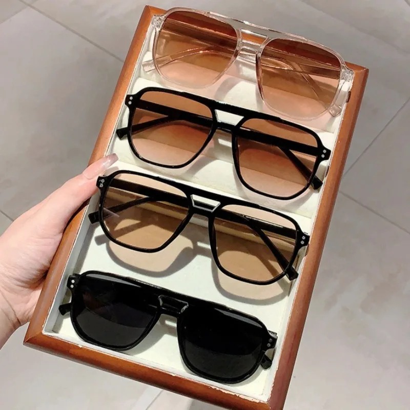 Vintage Men Women Double Bridg - Vintage Fashion Glasses avaliação e preço