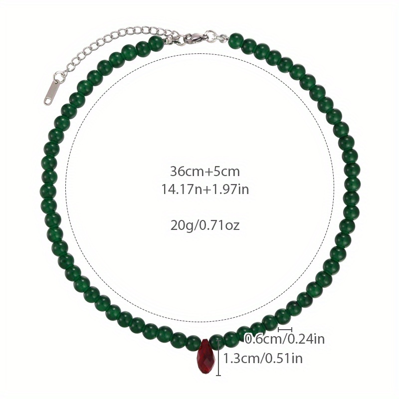 Vintage Green Beaded Necklace  - Vintage Fashion Look avaliação e preço