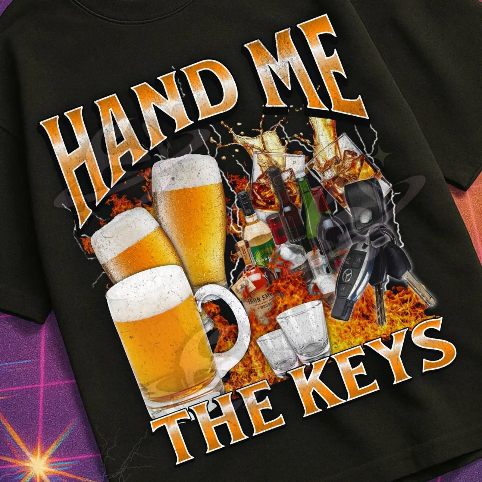 Hand Me The Keys Funny Alcohol - Vintage Fashion Gen Z avaliação e preço