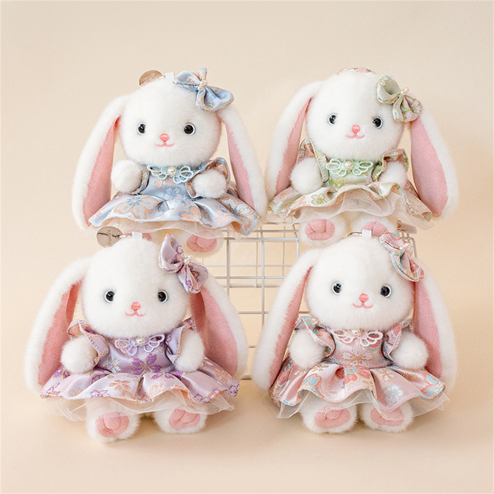 Cute Lop Ear Rabbit Plush Keyc - Vintage Fashion Doll avaliação e preço