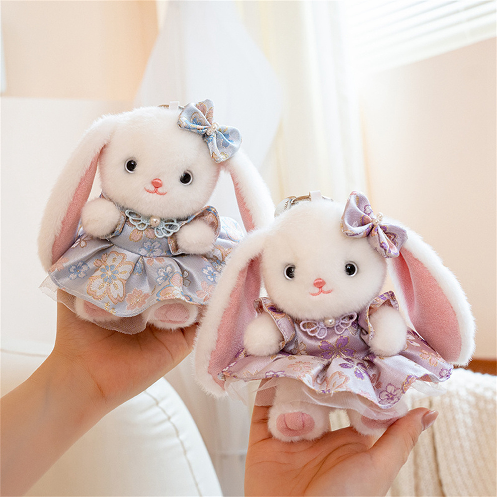 Cute Lop Ear Rabbit Plush Keyc - Vintage Fashion Doll avaliação e preço