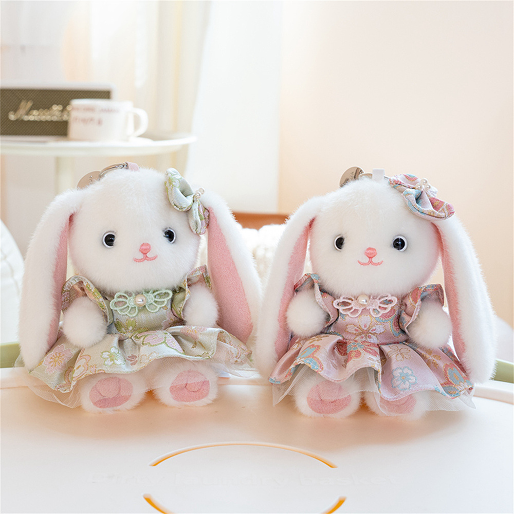 Cute Lop Ear Rabbit Plush Keyc - Vintage Fashion Doll avaliação e preço