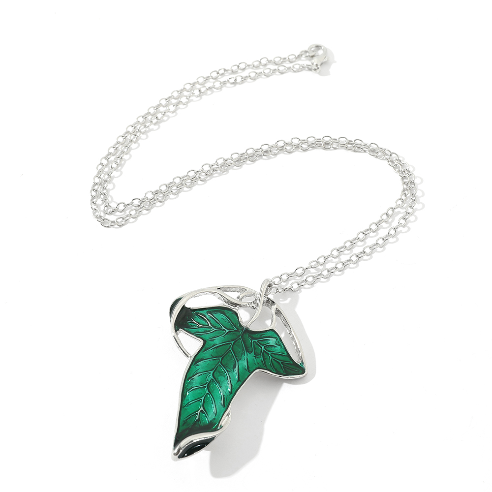 Vintage Green Leaf Pendant Nec - Vintage Fashion Accessories avaliação e preço