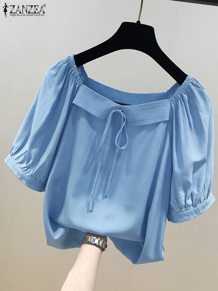 ZANZEA Korean Style Solid Blou - Vintage Fashion Style Female avaliação e preço