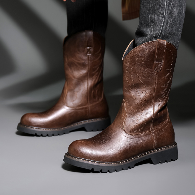 Fashion Mens Cowboy Boots New  - Vintage Fashion De avaliação e preço