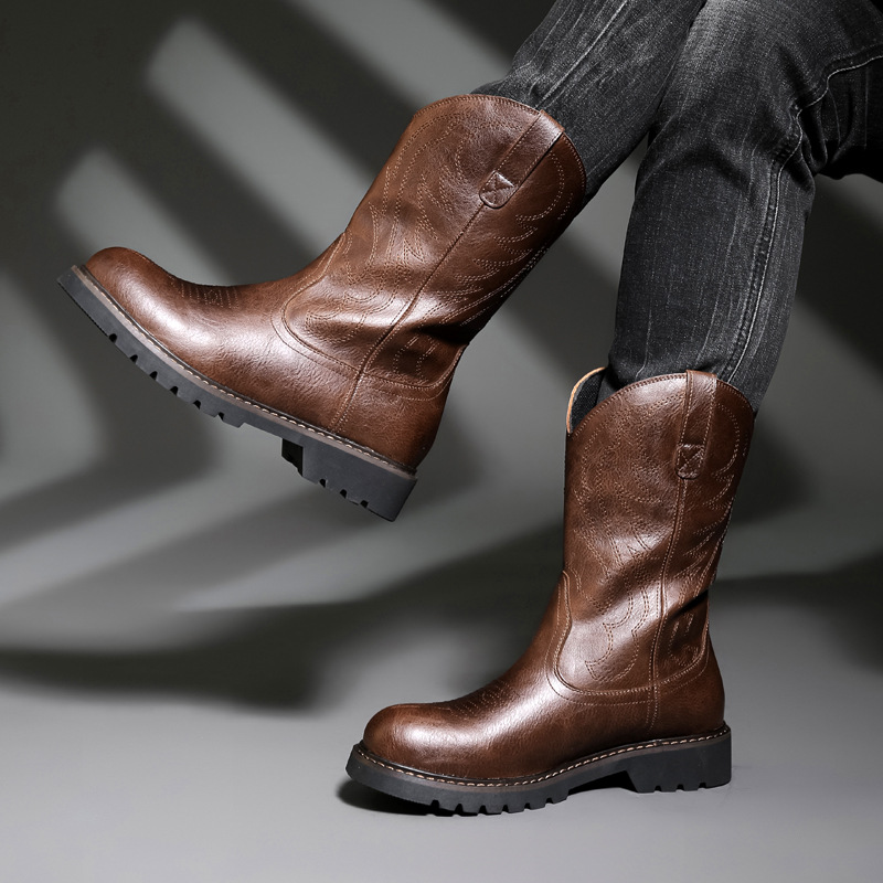 Fashion Mens Cowboy Boots New  - Vintage Fashion De avaliação e preço