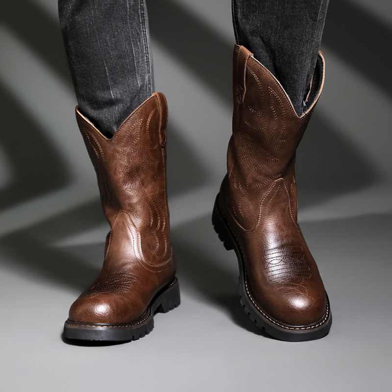 Fashion Mens Cowboy Boots New  - Vintage Fashion De avaliação e preço