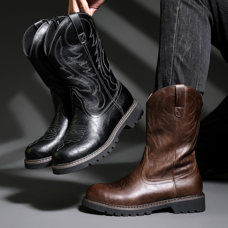 Fashion Mens Cowboy Boots New  - Vintage Fashion De avaliação e preço