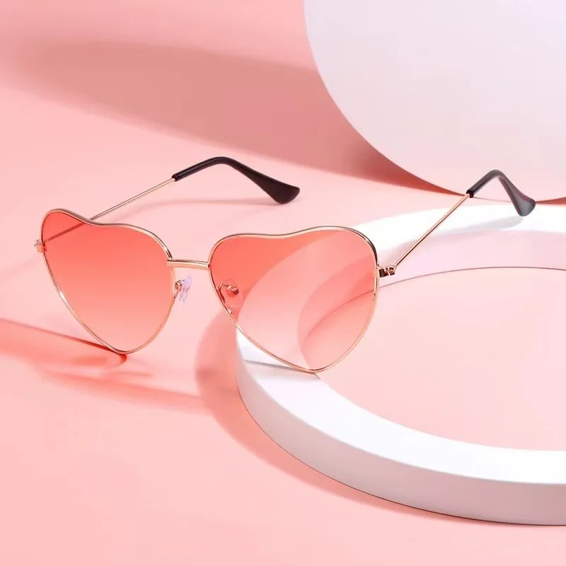 Fashion Heart Shaped Metal Sun - Vintage Fashion Glasses avaliação e preço
