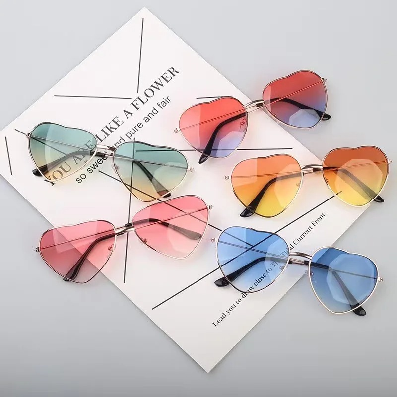 Fashion Heart Shaped Metal Sun - Vintage Fashion Glasses avaliação e preço