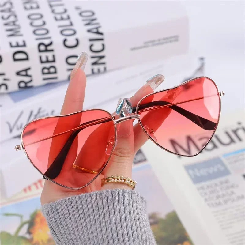 Fashion Heart Shaped Metal Sun - Vintage Fashion Glasses avaliação e preço