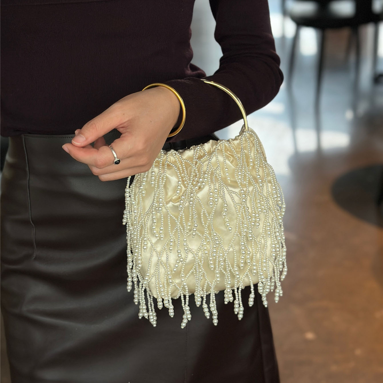 Handmade Beaded Women's Handba - French Vintage Fashion avaliação e preço