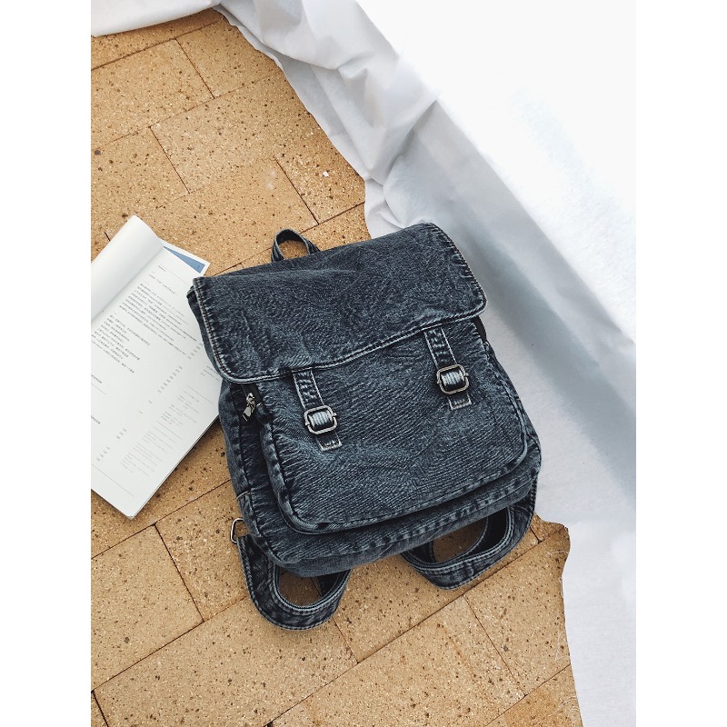 Vintage Denim Backpack For Wom - Vintage Fashion Books avaliação e preço