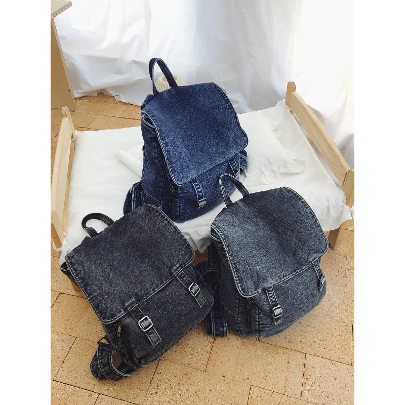 Vintage Denim Backpack For Wom - Vintage Fashion Books avaliação e preço