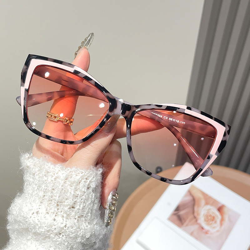 Women Color Block Cat Eye Eyeg - Vintage Fashion Glasses avaliação e preço