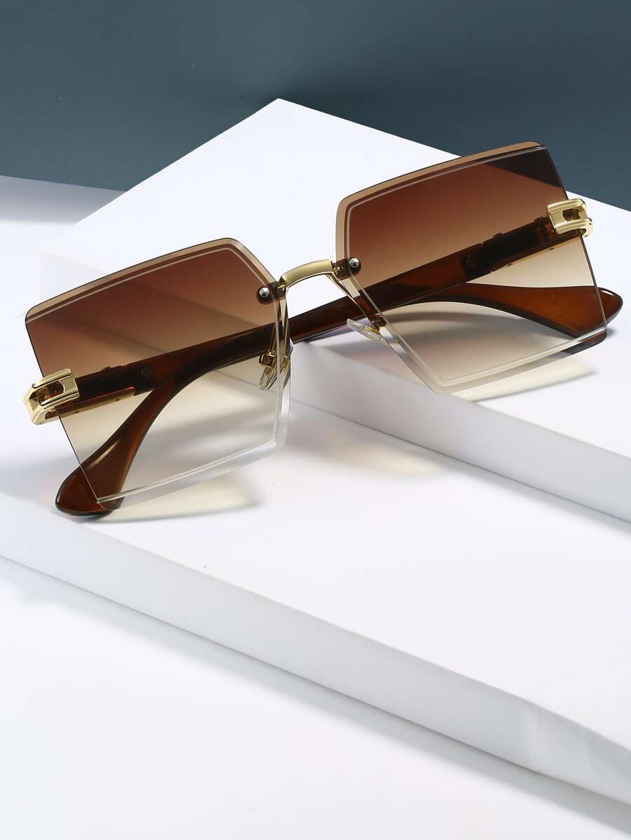 Rimless Ombre Lens Fashion Sun - Vintage Fashion Accessories avaliação e preço