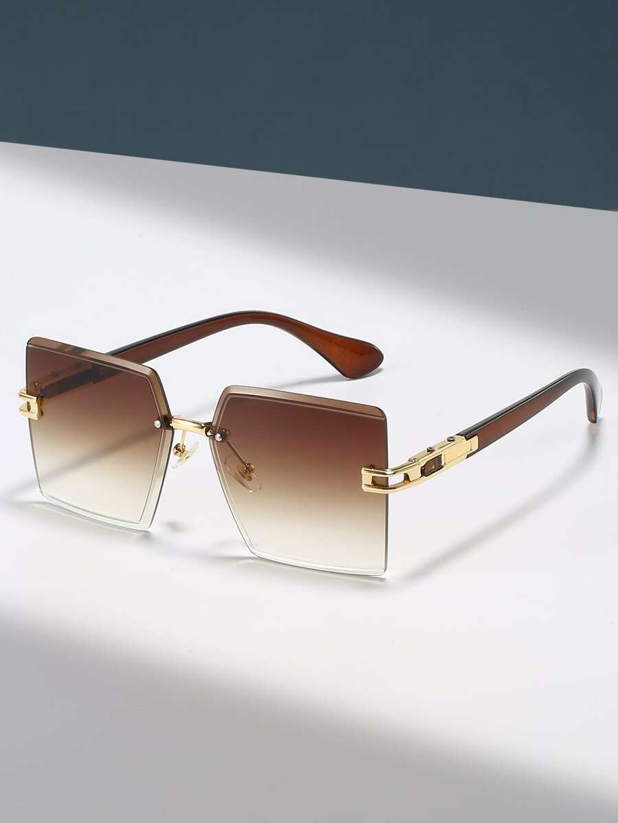 Rimless Ombre Lens Fashion Sun - Vintage Fashion Accessories avaliação e preço