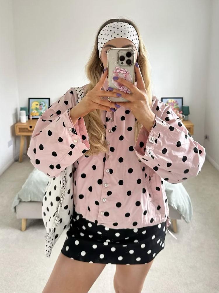 HH Women Fashion Polka Dot Dra - Vintage Fashion Look avaliação e preço