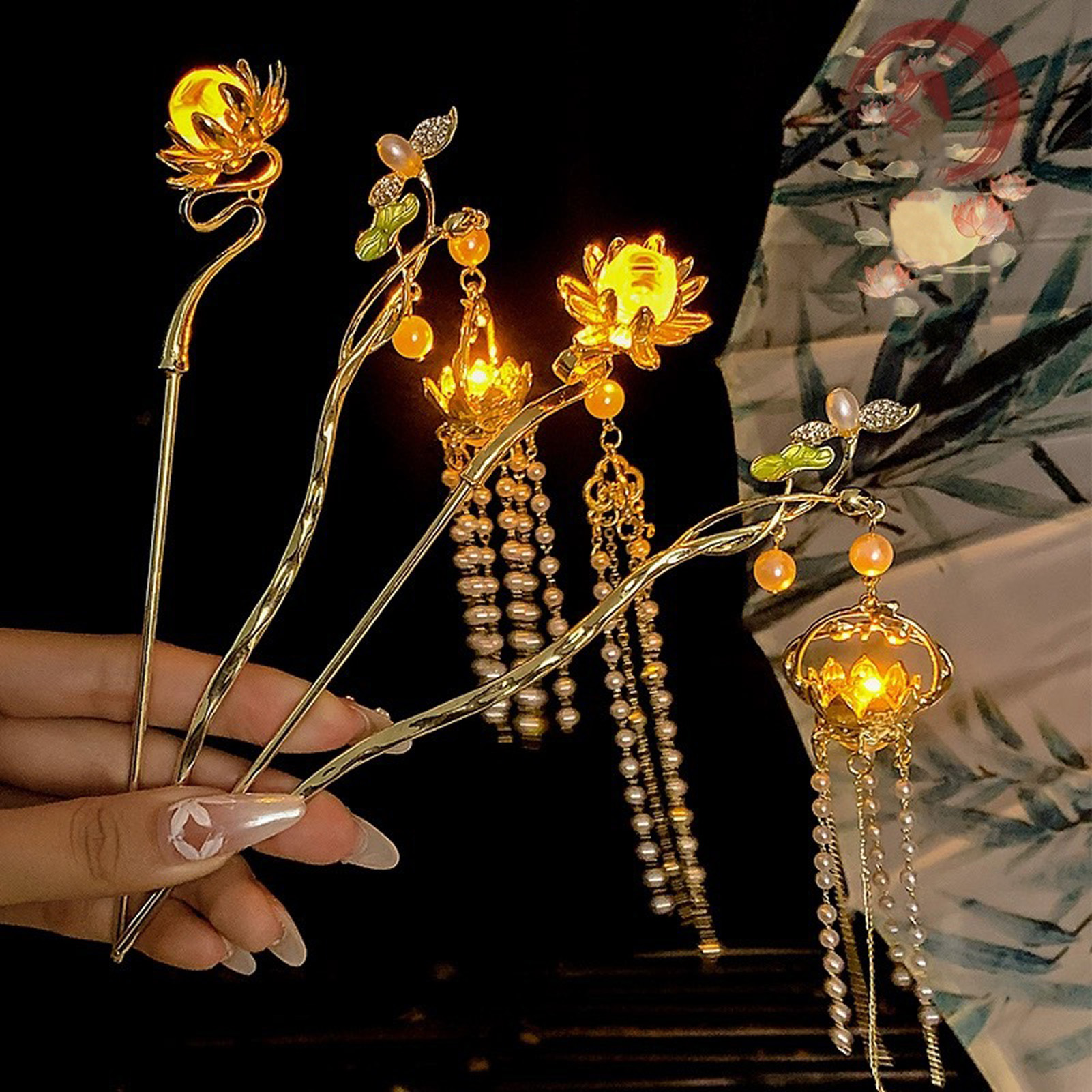 Luminous Flower Hairpin For Wo - Vintage Fashion Accessories avaliação e preço