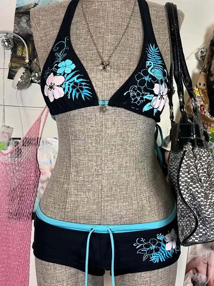 Vintage Flower print Cutie set - Vintage Fashion Style Female avaliação e preço
