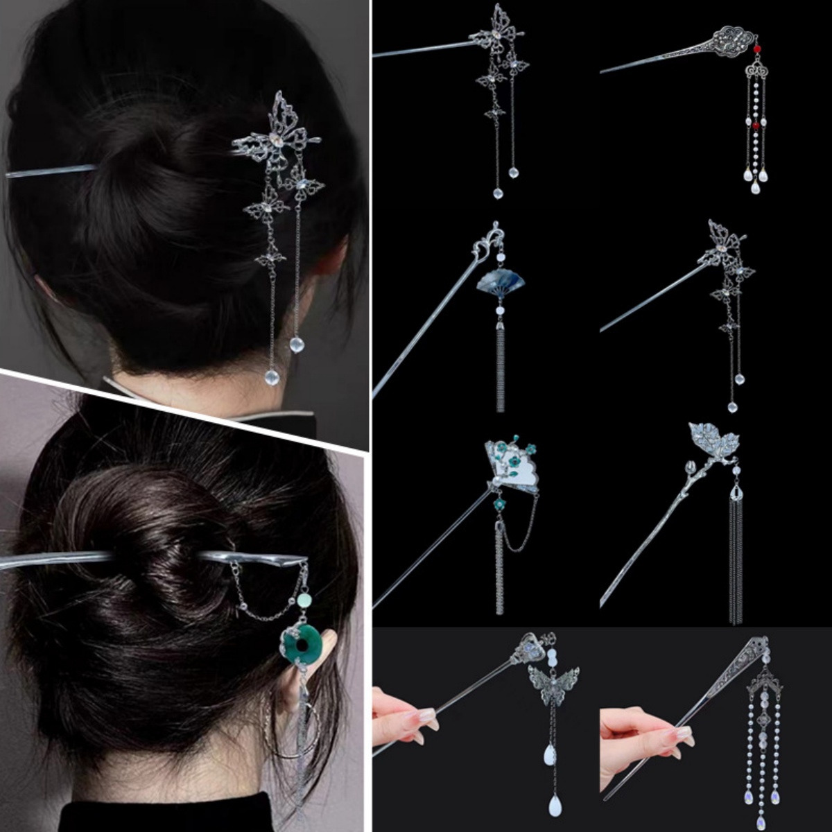 18cm Chinese Style Hairpin Ele - Vintage Fashion Accessories avaliação e preço