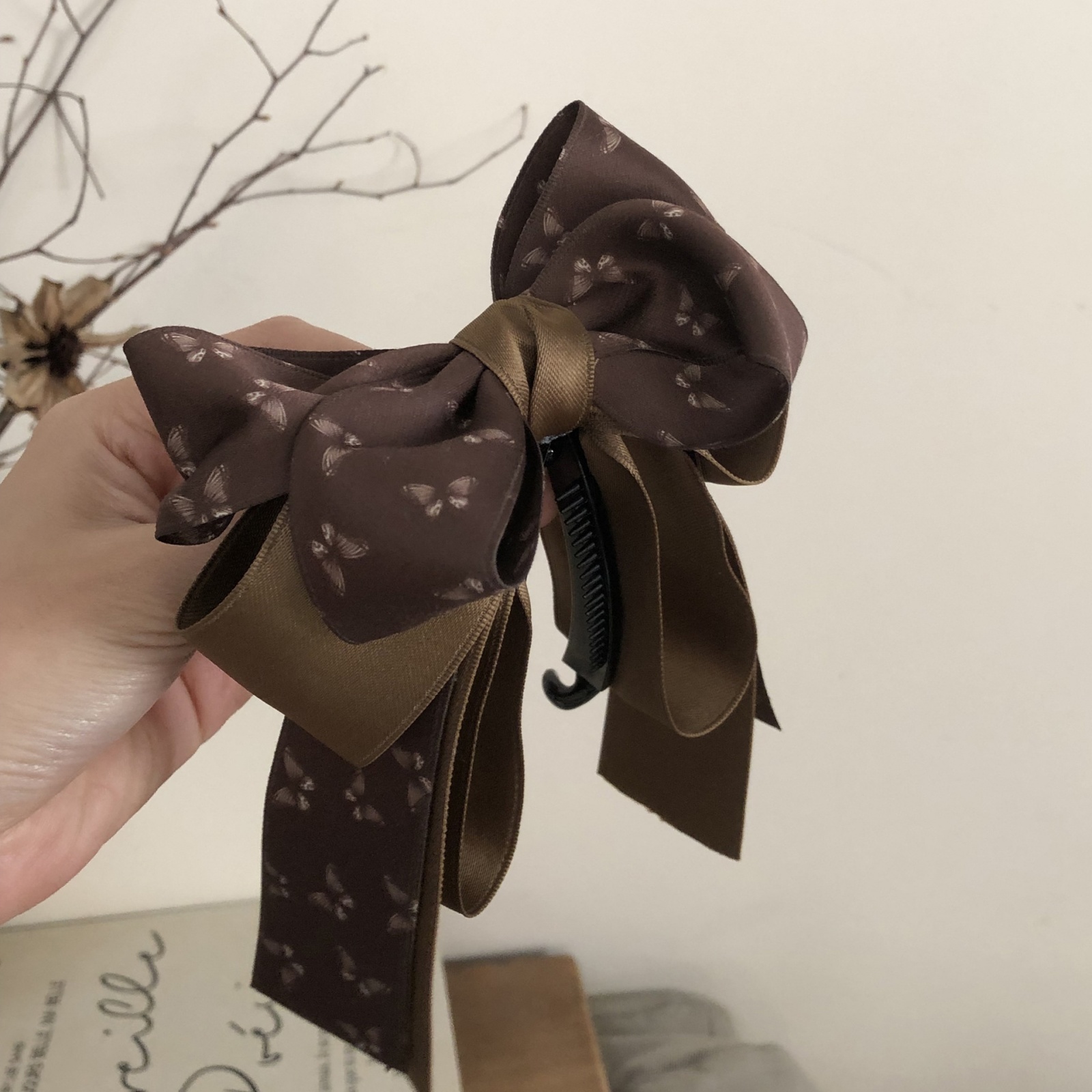 1 Pc Fabric Large Bow Hair Cli - French Vintage Fashion avaliação e preço