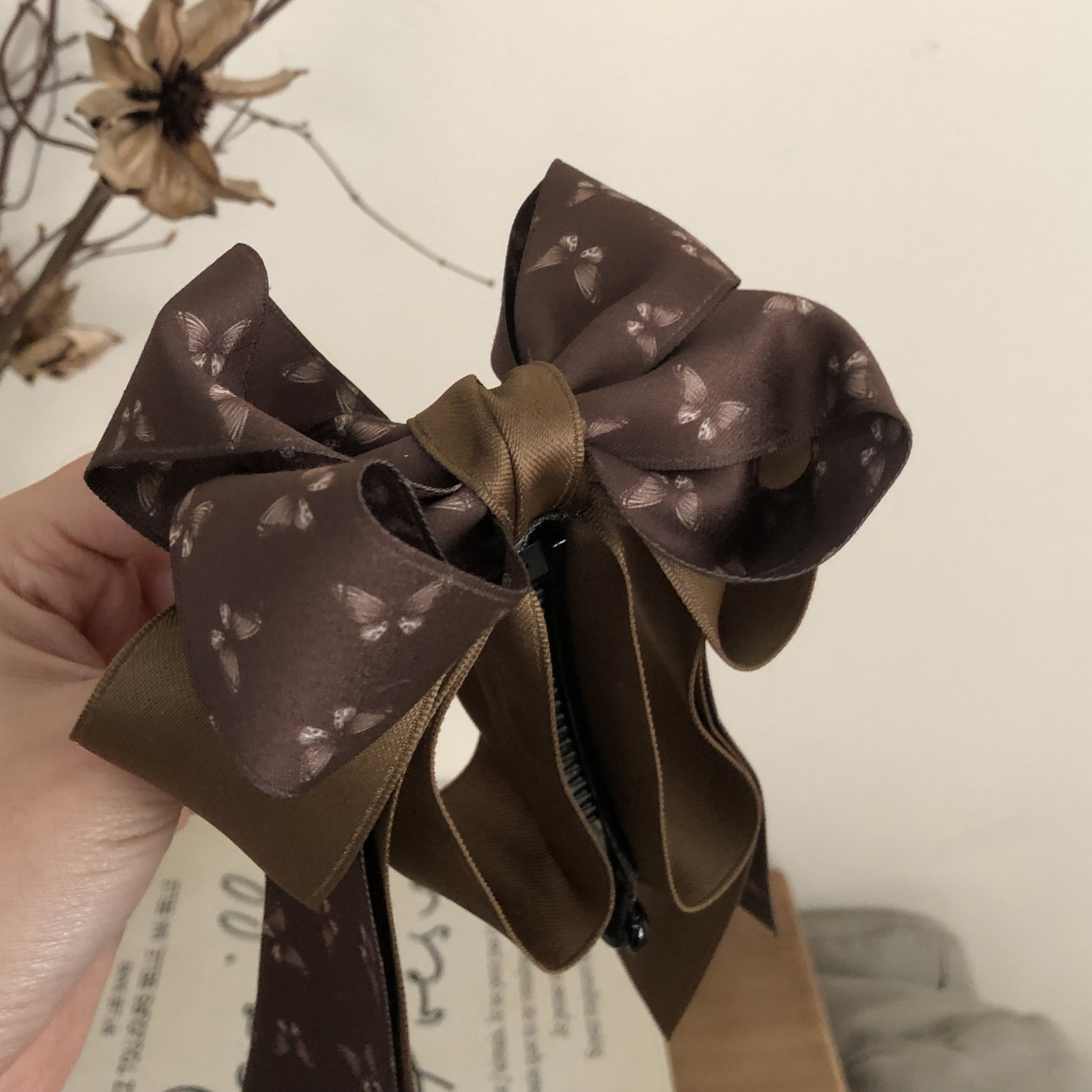 1 Pc Fabric Large Bow Hair Cli - French Vintage Fashion avaliação e preço