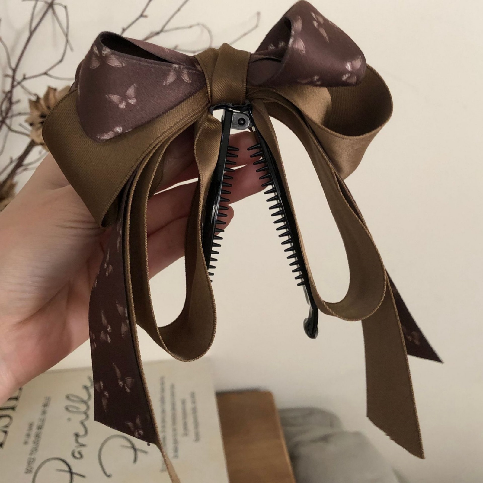 1 Pc Fabric Large Bow Hair Cli - French Vintage Fashion avaliação e preço