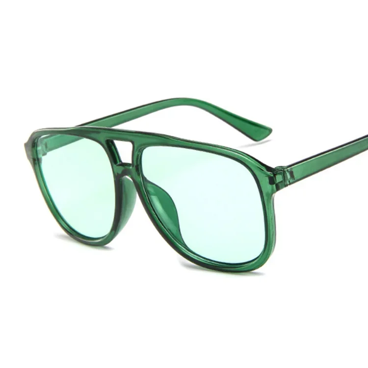 Woman Green Oversized Pilot Su - Vintage Fashion Glasses avaliação e preço