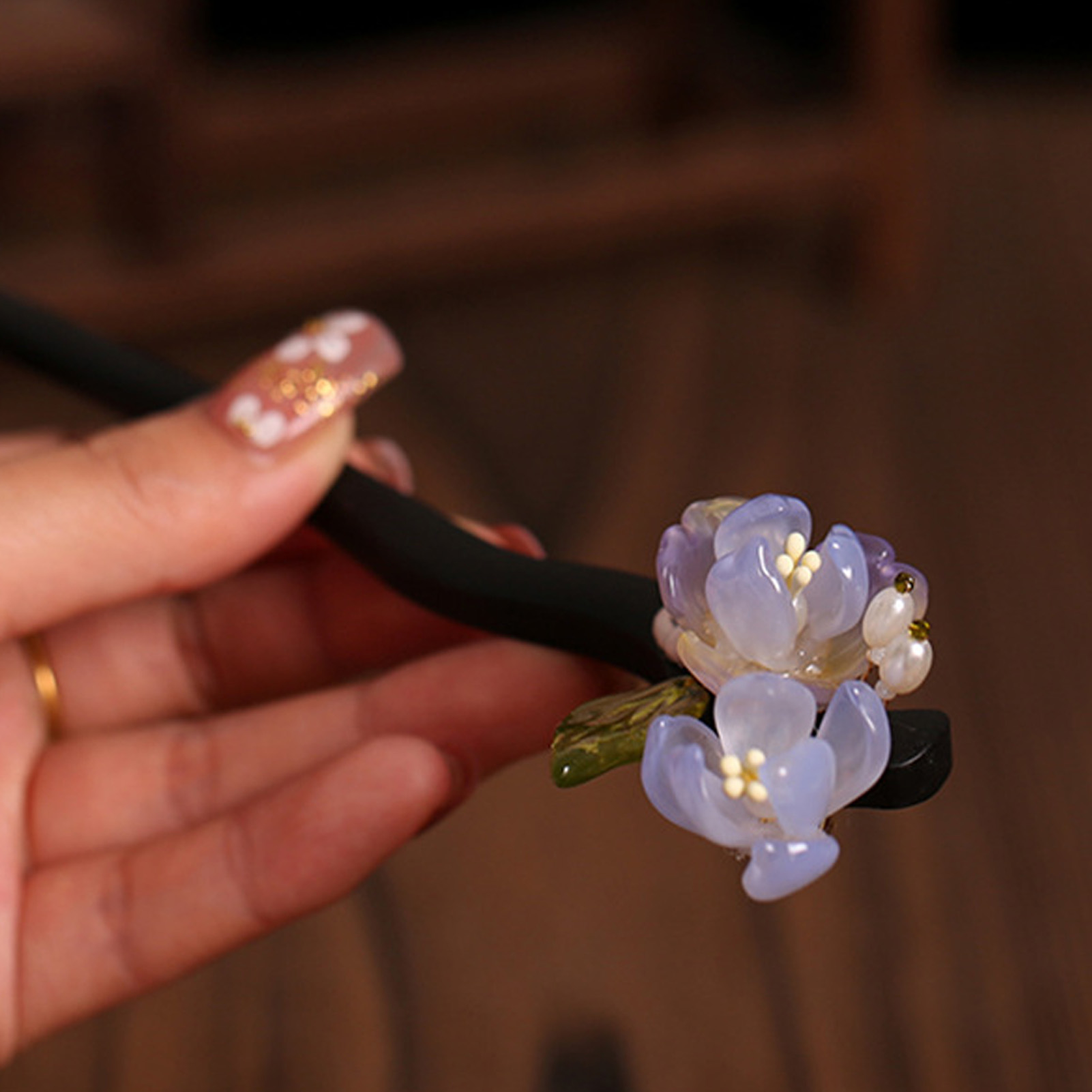 Vintage Wooden Flower Hairpin  - Vintage Fashion Accessories avaliação e preço
